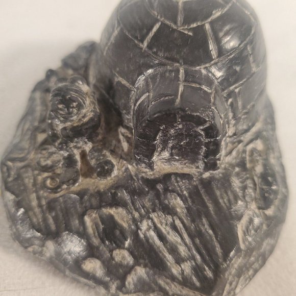 A Wolf Original Canada Igloo Eskimo Inuit Carved Soapstone Handmade Sculpture - Picture 8 of 12